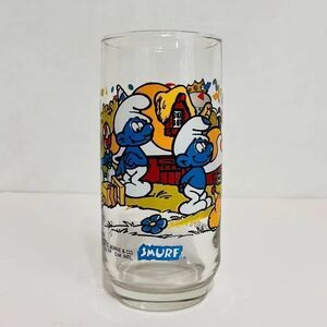 Vintage 1983 The Smurfs-Smurfette Glass